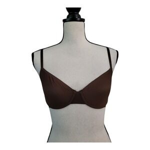 Aerie‎ Smoothez Microfiber Unlined Balconette Bra Brown 32D Underwire NWT